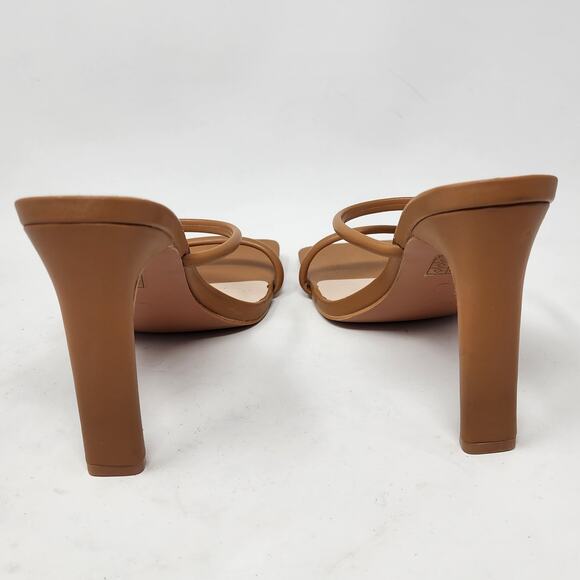 PRETTYLITTLETHING Heels Women 7 Tan Extreme Square Toe Tan Twin Strap Sandal - Picture 5 of 9